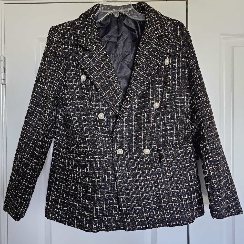 Black and White Tweed Blazer